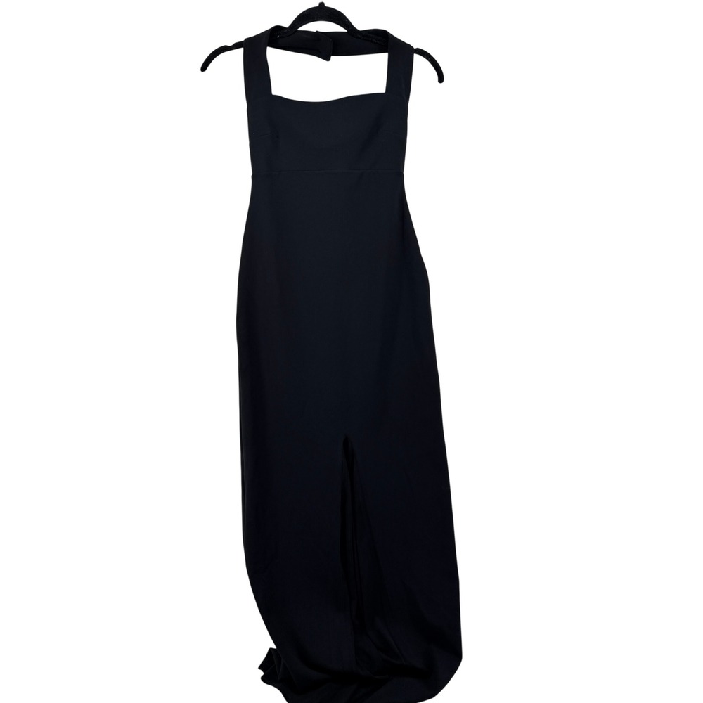 Nookie Black Halter Neck Front Slit Formal Gown Dress Small